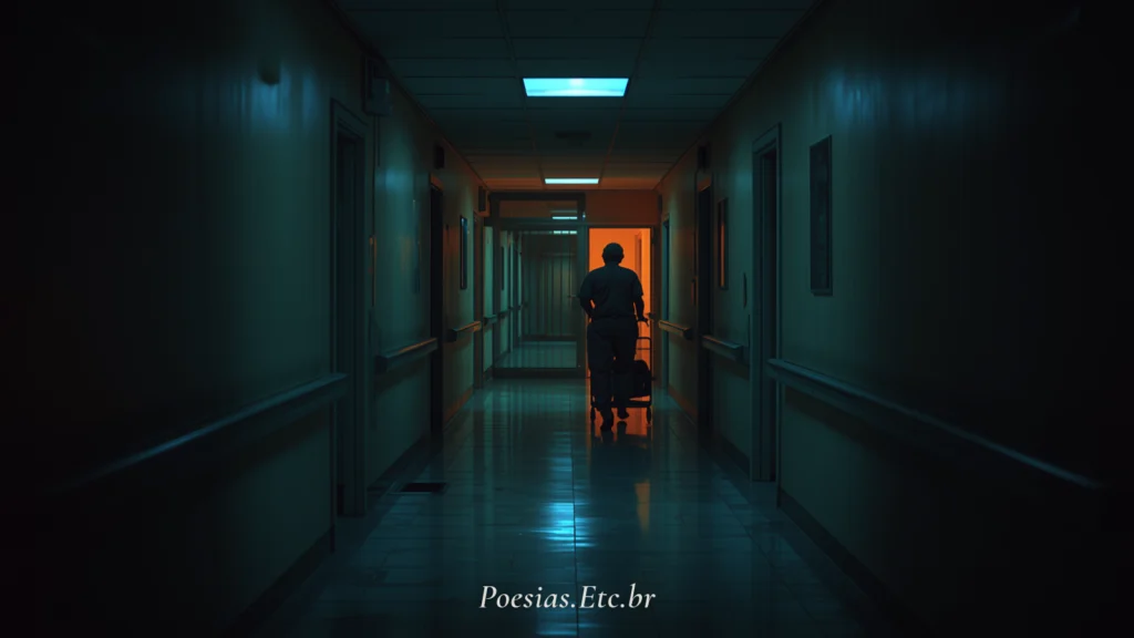Corredor de hospital à noite em Porto Alegre — variante 1